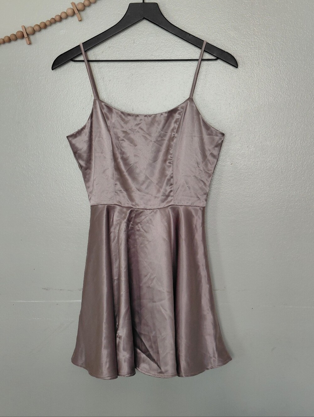 Tiffany Studios Mauve Satin Mini Cocktail Skater Dress Small NWOT